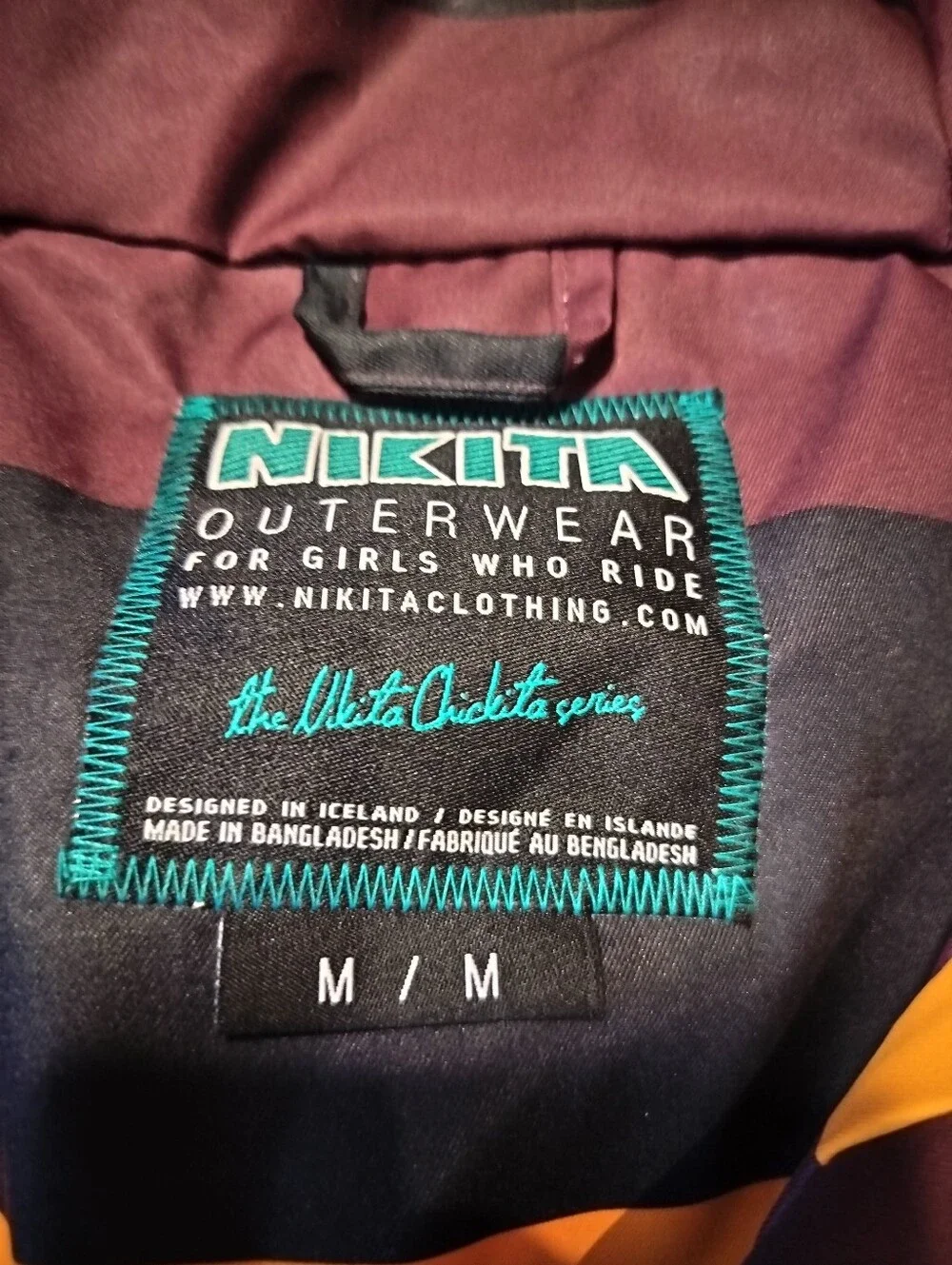 NEW Nikita snowboarding Hooded Snow Skirt Jacket Orange Dark Plum, Black, Medium - Picture 6 of 9